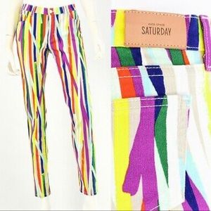 Kate Spade Saturday Bold Striped Mid Rise Jeans 29